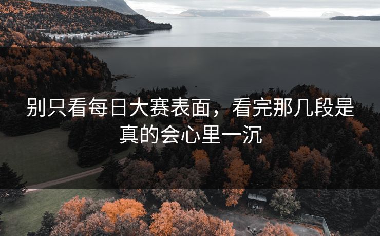 别只看每日大赛表面，看完那几段是真的会心里一沉